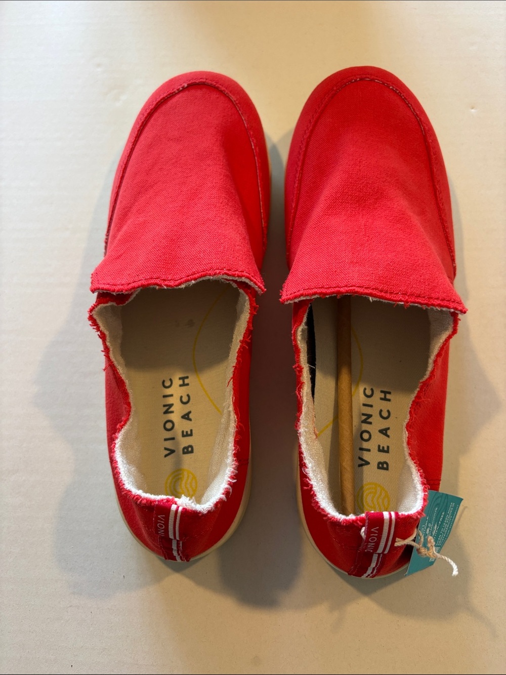 Vionic Women's Red Canvas Slip-On Sneakers